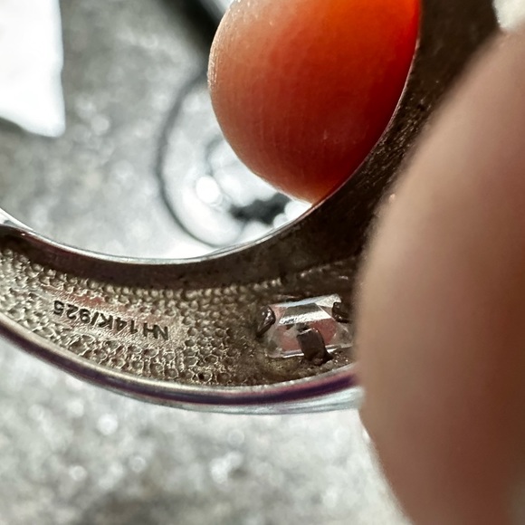 MEN'S 9.25 SS & 14K DIAMONELLE RING - Picture 9 of 9